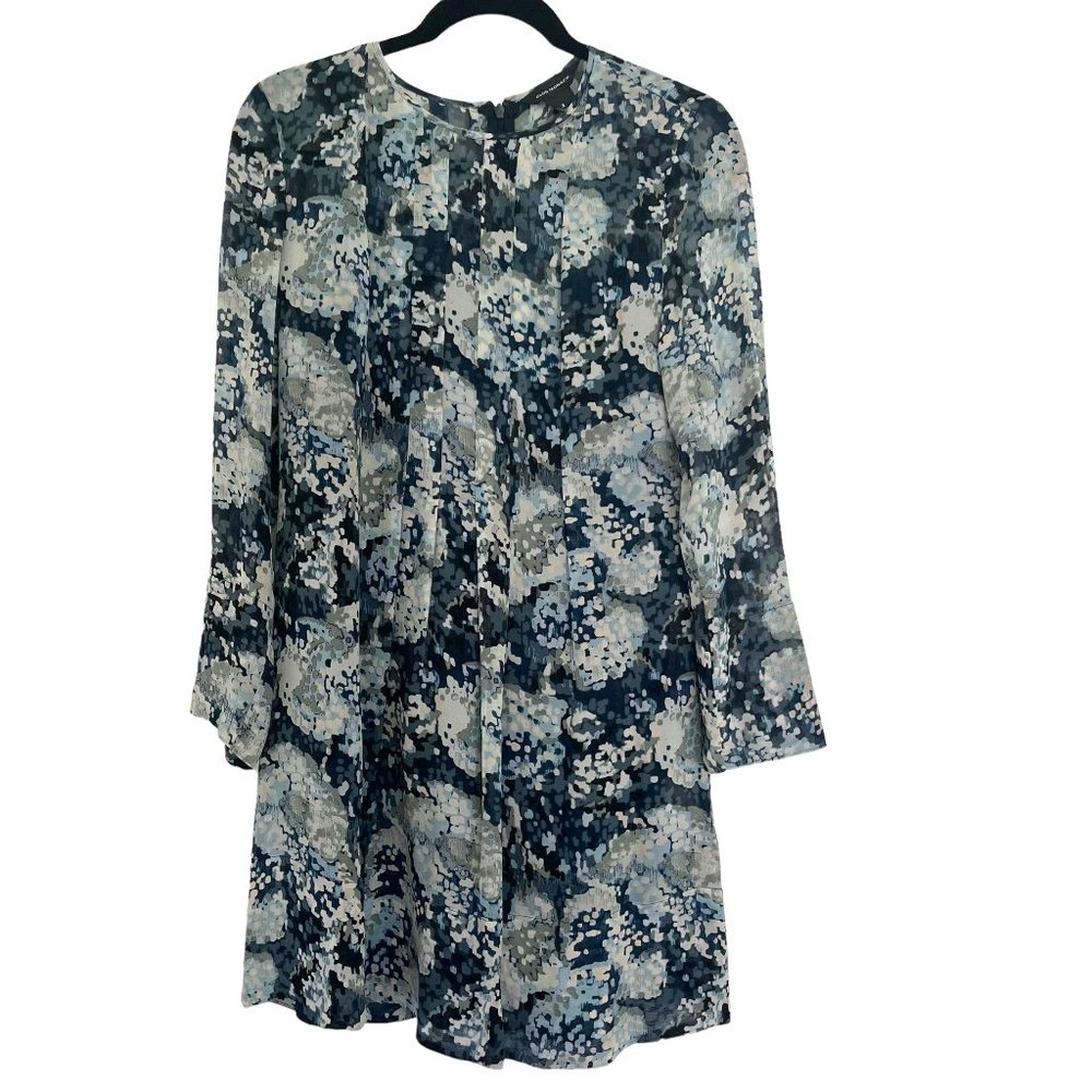 Club Monaco Delaynee Silk Dress - Navy Multi - Size 2